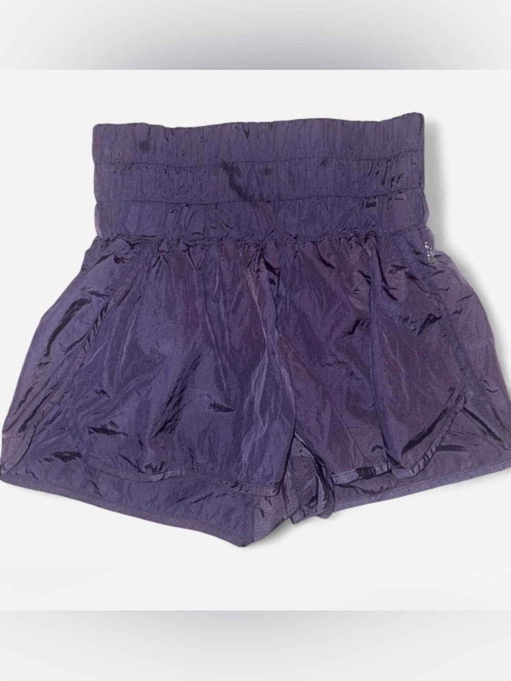 Free People , High-Rise Purple Women's Shorts with Smocked Waist